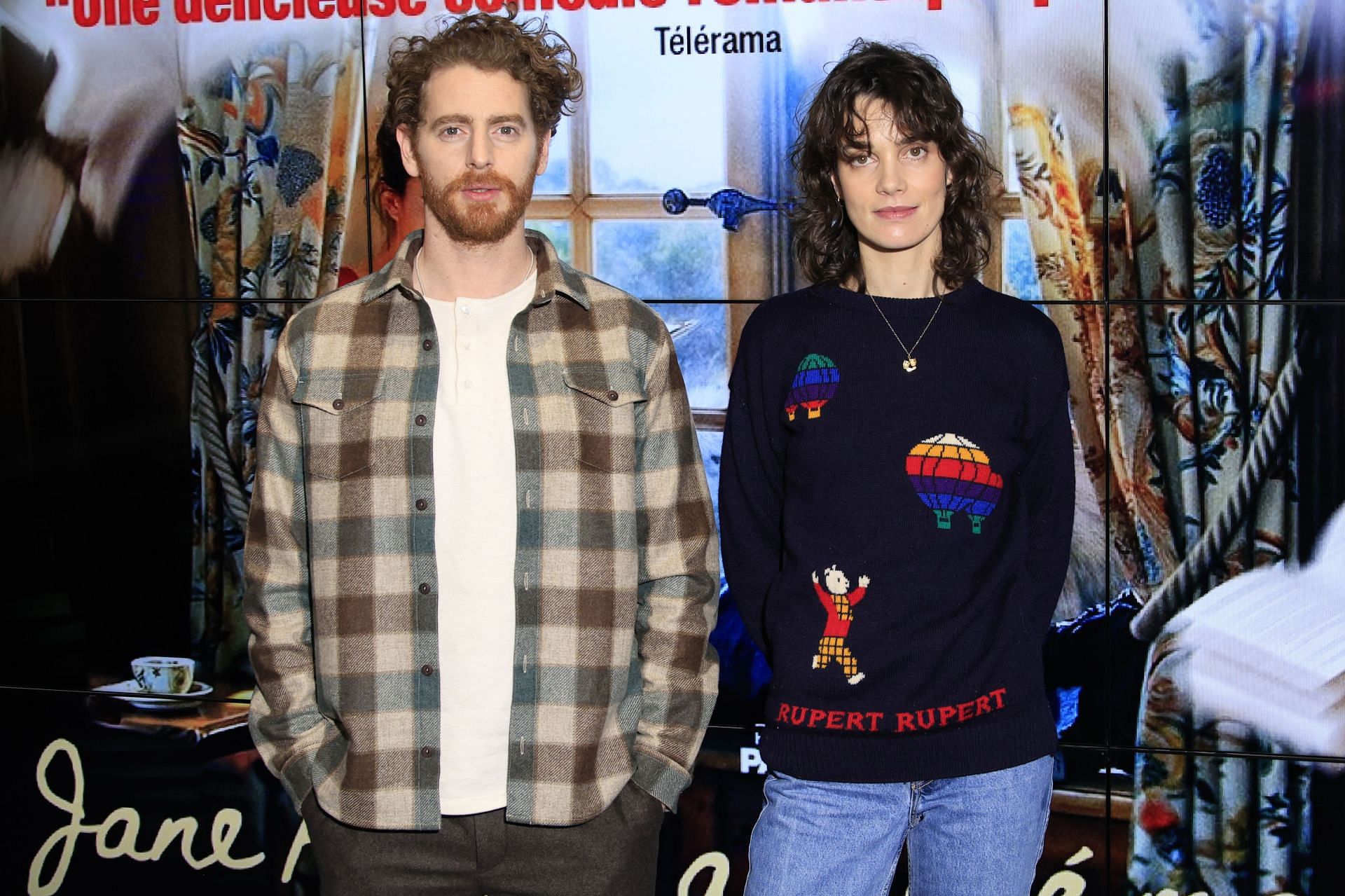 Pablo Pauly and Camille Rutherford attend the Jane Austen Wrecked My Life"Premiere at UGC Cine Cité des Halles on January 10, 2025, in Paris, France. (Image via Getty)